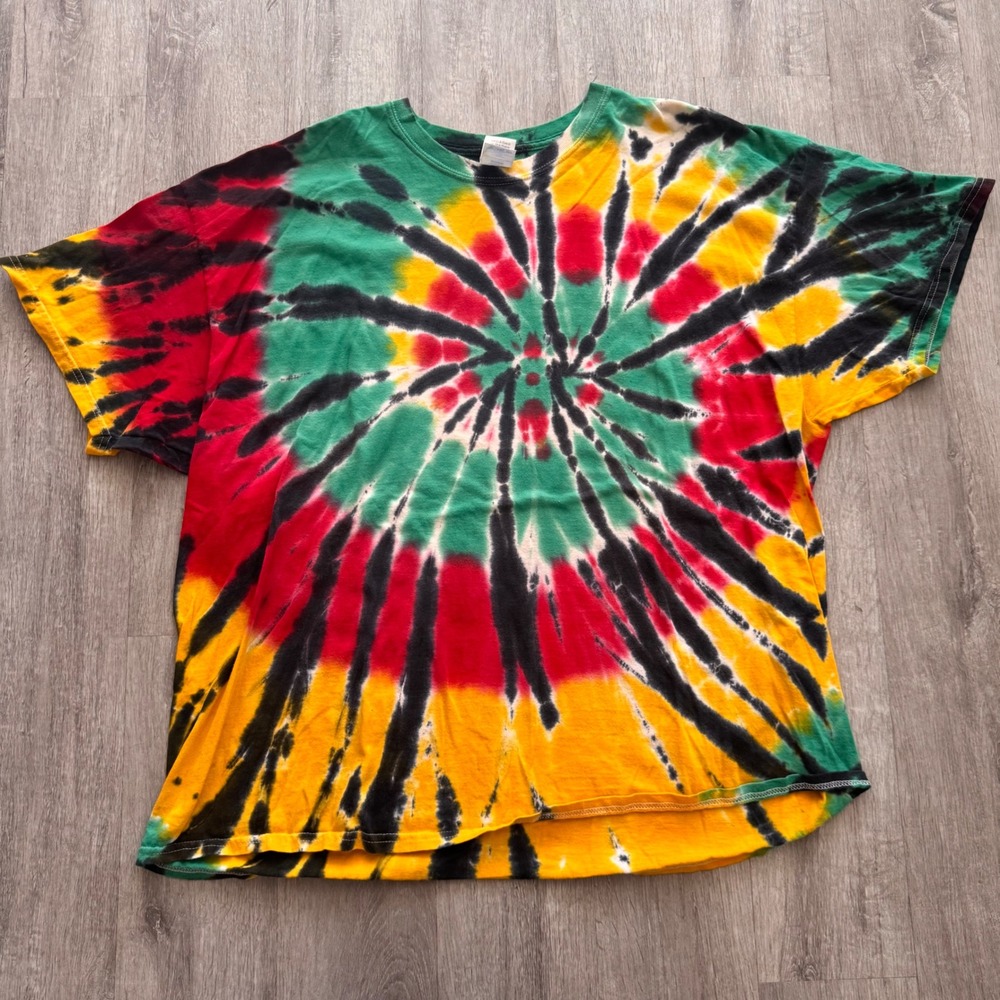 Y2K Gildan Tie Dye T-Shirts Lot of 5 Mens size 3XL Spiral Psychedelic colorful - Picture 2 of 12